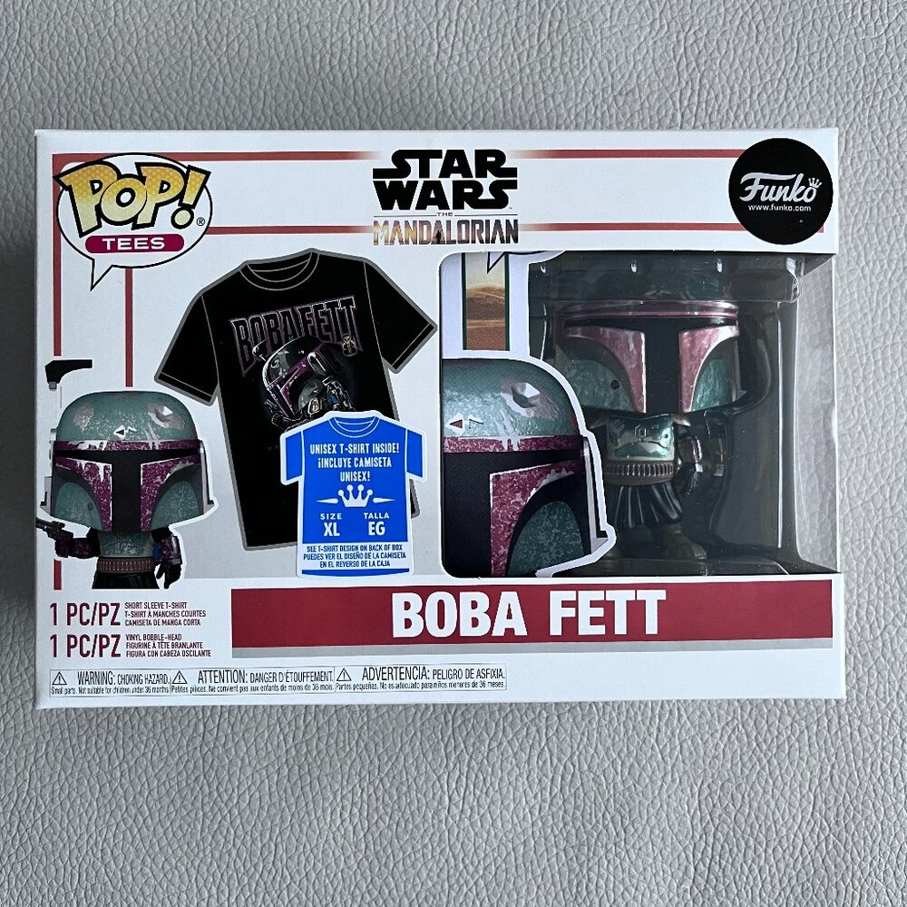 Funko Pop! Tee Star Wars Mandalorian Vinyl Figure + Tee Men XL/Women XXL
